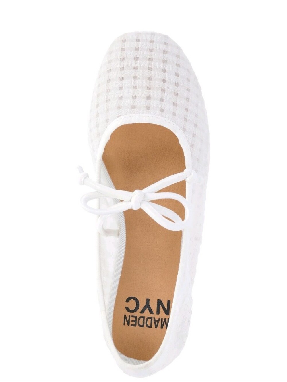 Madden NYC Little and Big Girls' Gingham Mesh Ballet Flats